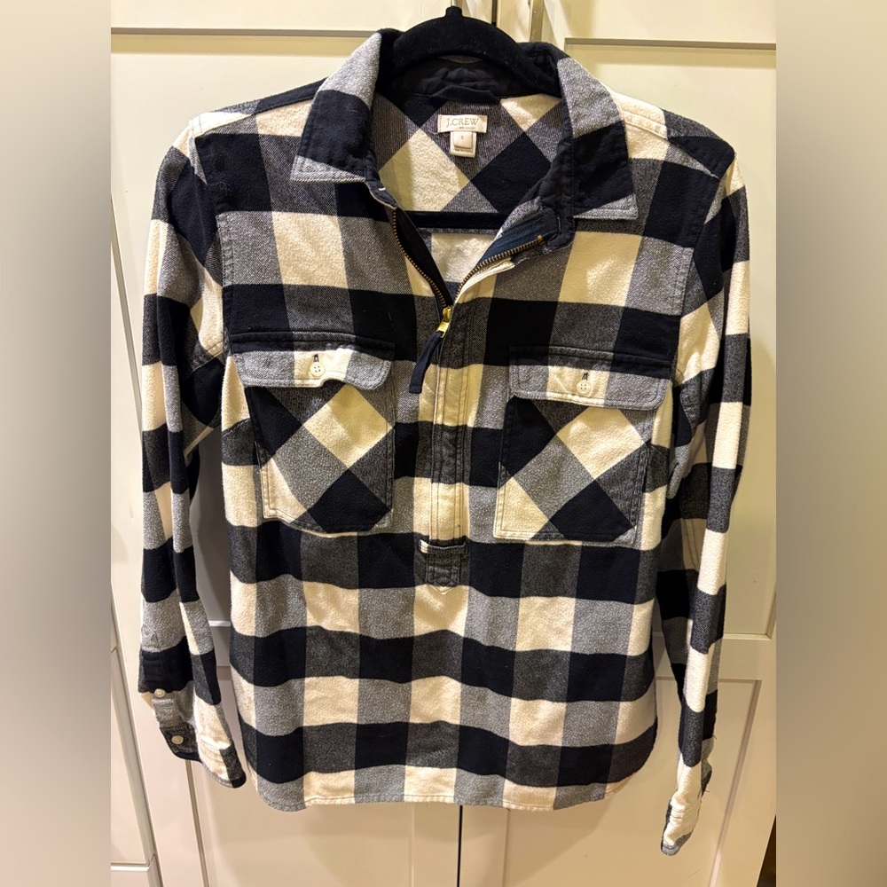 Black and White Plaid Button-Up Shirt